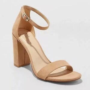 A New Day Suede Block Heels with Ankle Strap 3.5”- 4”